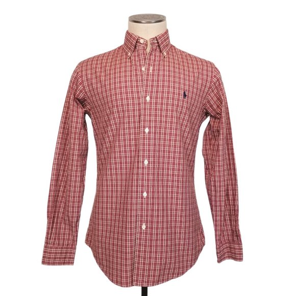 Ralph Lauren Other - Ralph Lauren Plaid Cotton Custom Fit Shirt Red Sz Small